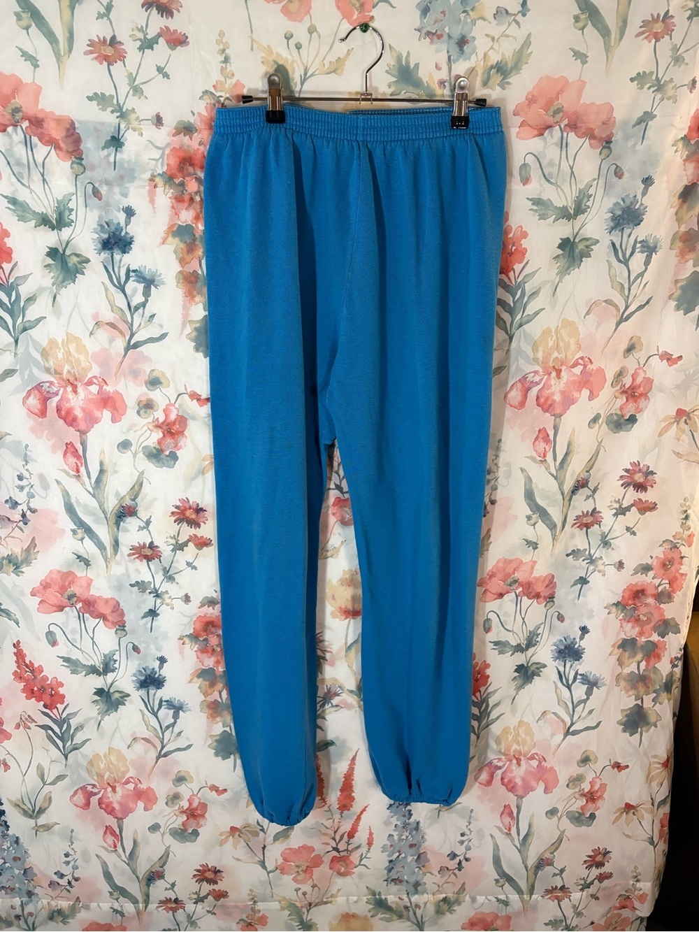 Vintage Bright Blue Elastic Waist Lounge Pants